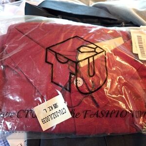 Dress Shirt Red Wine L Long Sleeves Men